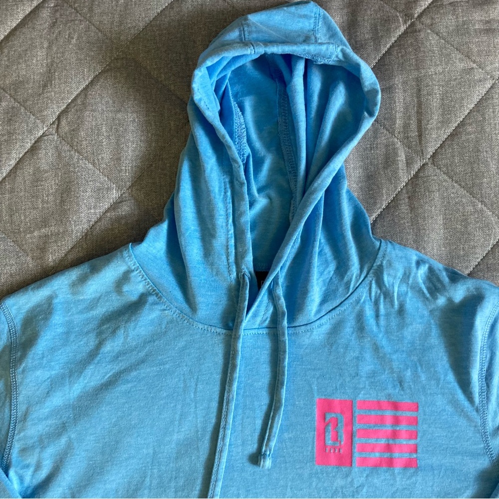 Baseball Lifestyle 101 Off Field Hoodie Men’s Small Blue Pink Lightweight - Picture 2 of 12